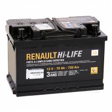 Аккумулятор автомобильный RENAULT Hi-LIFE 70 Ач 620 А обратная пол.